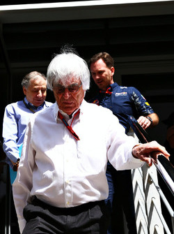 Bernie Ecclestone, Jean Todt, FIA President en Christian Horner, Red Bull Racing teambaas