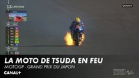 Désastre pour Takuya Tsuda qui voit sa moto s'enflammer