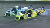 Ty Majeski gets spun from the lead by Matt Crafton