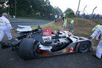 Audi's #2 bullet destroyed at seven-hour mark Audi's #2 bullet destroyed at seven-hour mark