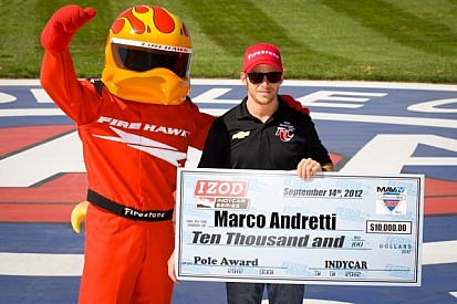 Andretti takes pole for 500 mile race at Auto Club Speedway in Fontana