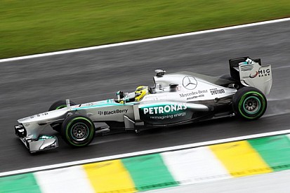 Rosberg quickest in wet Brazil FP1