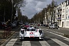 Audi presents the R18 e-tron quattro with a drive through downtown Le Mans Audi presents the R18 e-tron quattro with a drive through downtown Le Mans