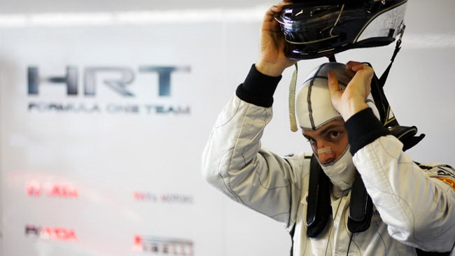 Charouz con la HRT nelle libere di Interlagos