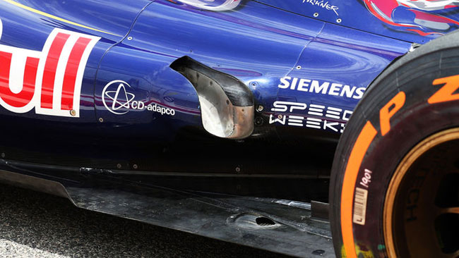 La Toro Rosso ha modificato lo sfogo degli scarichi
