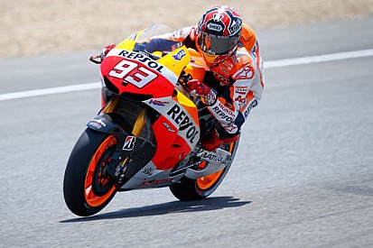 Marc Marquez all'ultimo giro nel warm up