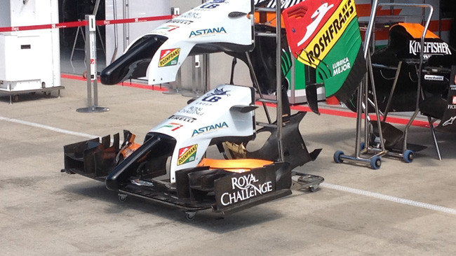 Force India: è nuovo il muso con diversi piloni