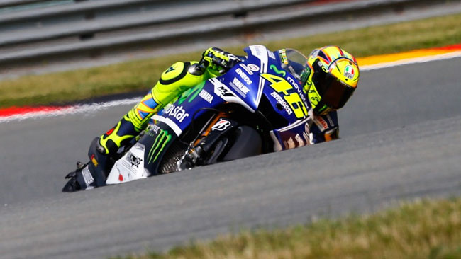 Valentino fatica con la gomma dura all'anteriore