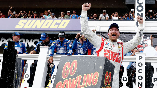 Dale Earnhardt Jr si impone di strategia a Pocono