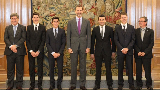 Il Re di Spagna riceve i tre campioni del mondo 2014