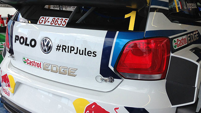 Sébastien Ogier rende omaggio a Jules Bianchi