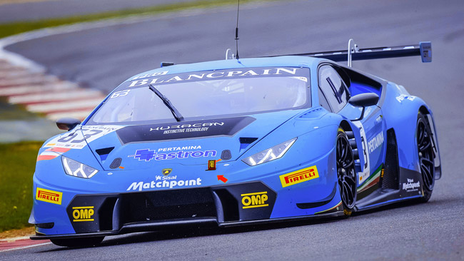 Lazarus con una Lamborghini Huracán GT3 nel 2016
