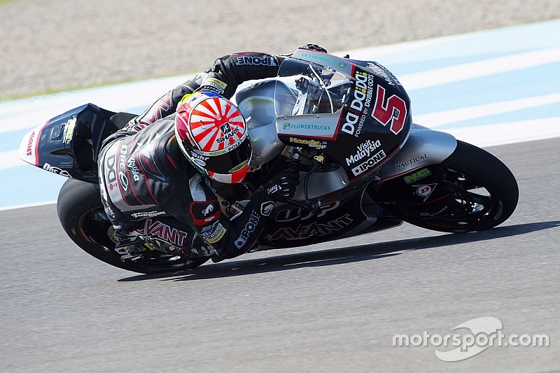 Moto2: Johann Zarco gewinnt, Jonas Folger auf dem Podest