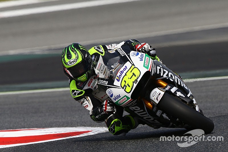 Zampata di Cal Crutchlow nei test della MotoGP a Barcellona