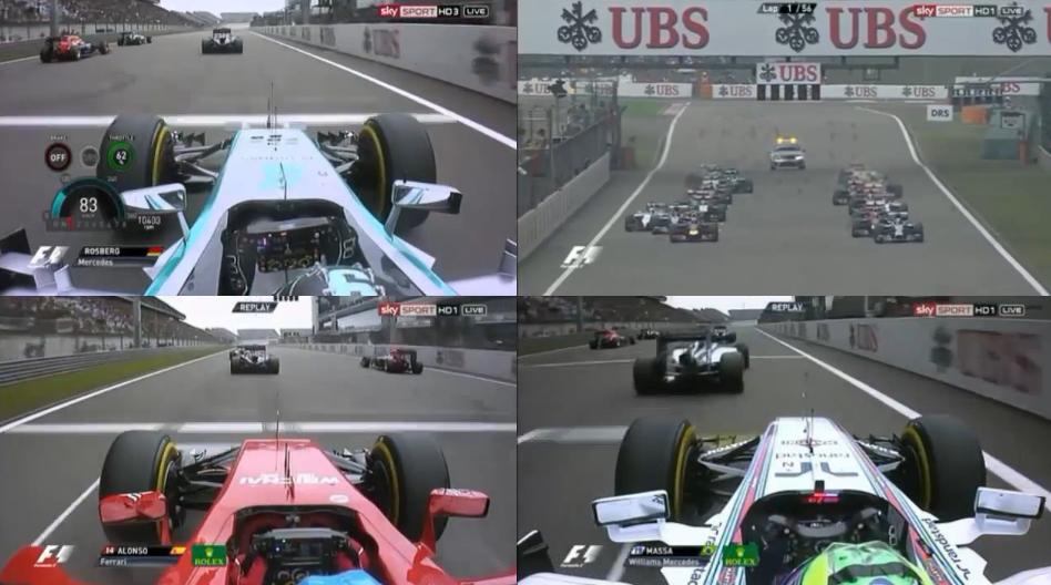 Kínai Nagydíj 2014: Kis híján Alonso, Massa, Rosberg és Bottas is azonnal kiesett