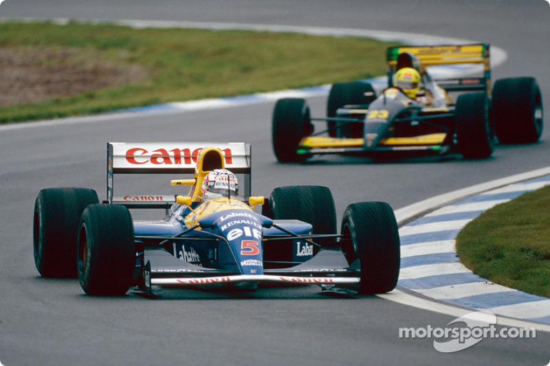 Mit dem Williams-Renault FW14B wie auf Schienen