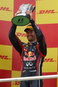Podium: second place Mark Webber, Red Bull Racing