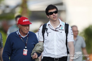 Niki Lauda, Mercedes Non-Executive Chairman with Toto Wolff, Mercedes AMG F1 Shareholder and Executive Director