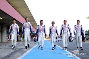 Toyota drivers Anthony Davidson, Sebastien Buemi, Stéphane Sarrazin, Alexander Wurz, Nicolas Lapierre, Kazuki Nakajima