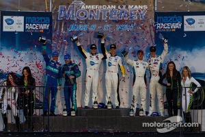 GT class podium: winners: Antonio Garcia and Jan Magnussen, second place Wolf Henzler and Bryan Sellers, third place Dirk Müller and John Edwards
