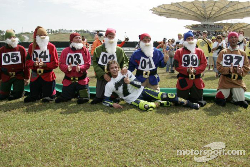 Valentino Rossi celebra su 7 º Campeonato del mundo