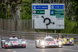 #9 Audi Sport Team Joest Audi R18 e-tron quattro: René Rast, Filipe Albuquerque, Marco Bonanomi, #12 Rebellion Racing Rebellion R-One: Nicolas Prost, Nick Heidfeld, Mathias Beche, #44 Ibanez Racing ORECA 03R: Yutaka Yamagishi, Pierre Perret, José Ibañez,