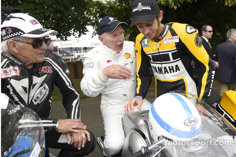 Phil Read, John Surtees et Valentino Rossi, Yamaha Factory Racing