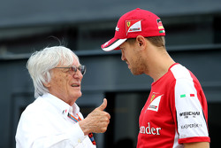 Bernie Ecclestone, and Sebastian Vettel, Scuderia Ferrari