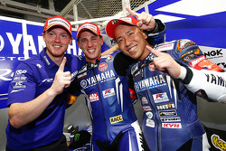 Ganadores de la pole Katsuyuki Nakasuga, Pol Espargaro, Bradley Smith