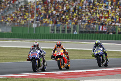 Jorge Lorenzo, Yamaha Factory Racing e Marc Marquez, Repsol Honda Team e Valentino Rossi, Yamaha Fac