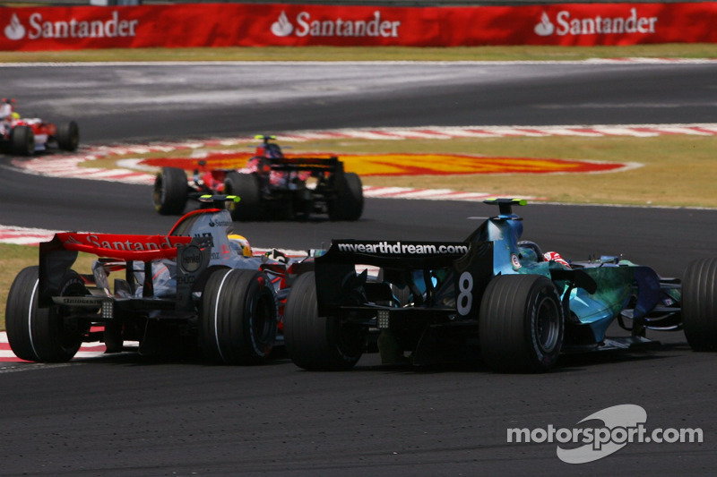 Lewis Hamilton, McLaren Mercedes, Rubens Barrichello, Honda Racing F1 Team