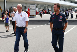 Dr. Helmut Marko, Red Bull Motorsport-Berater, mit Christian Horner, Red Bull Racing, Teamchef