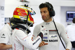 Timo Bernhard und Mark Webber, Porsche Team