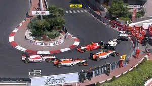 2014 Monaco GP2 race: road block at the hotel hairpin 2014 Monaco GP2 race: road block at the hotel hairpin