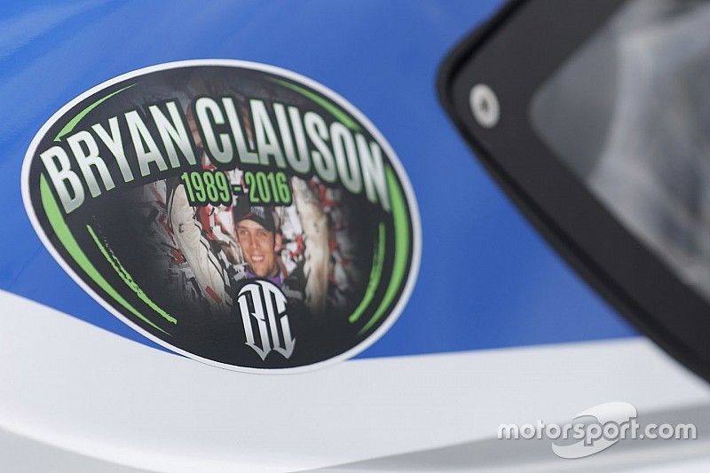 A sticker remembering Bryan Clauson