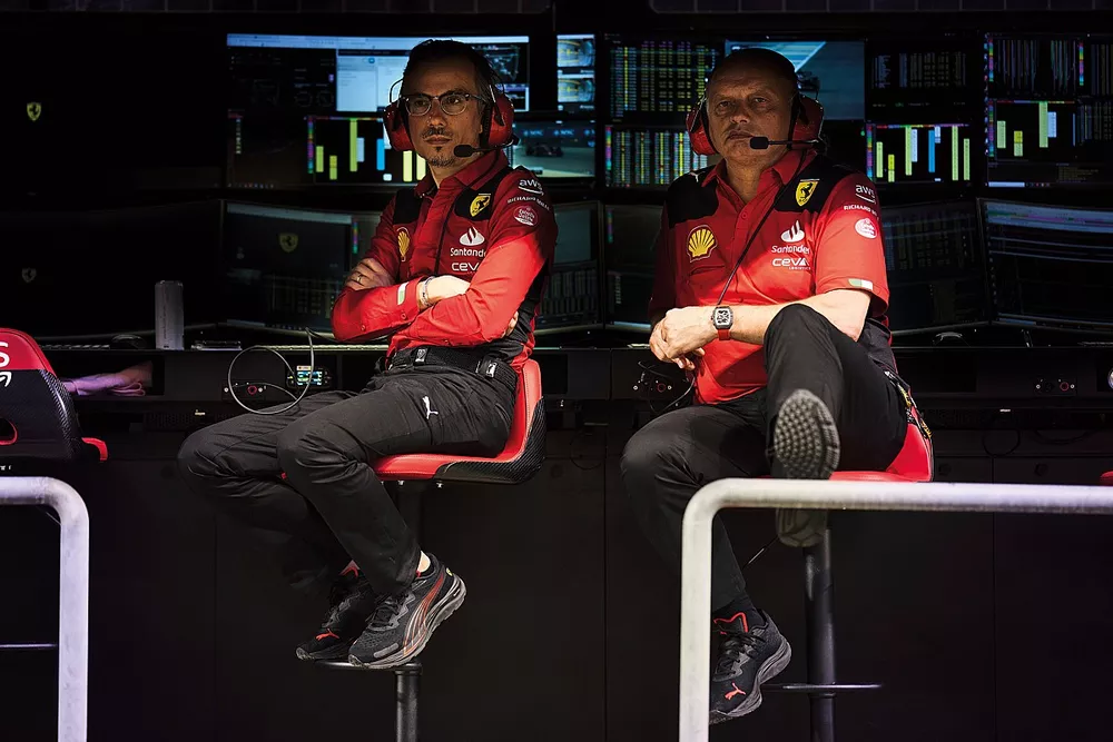 Laurent Mekies, Director de Competici&oacute;n, Scuderia Ferrari, Frederic Vasseur, Director de Equipo y Director General, Scuderia Ferrari