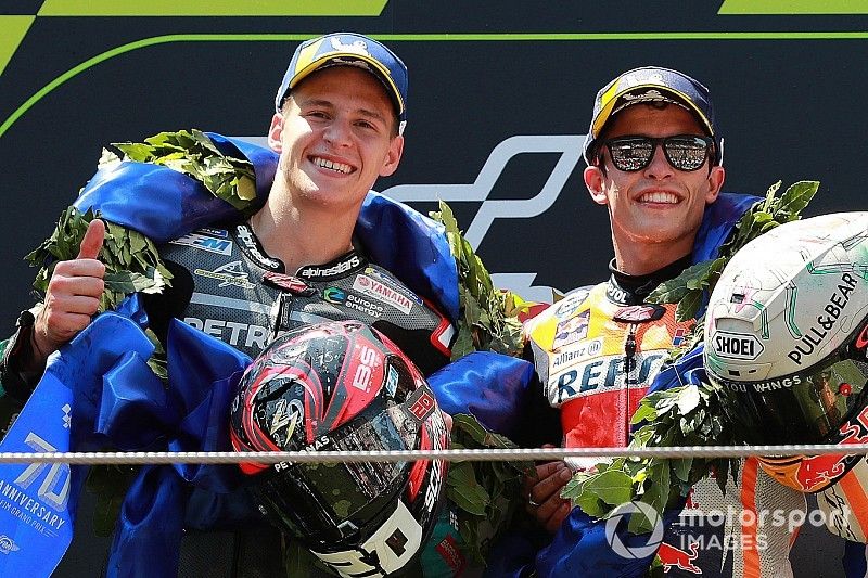 Fabio Quartararo, Petronas Yamaha SRT, Marc Marquez, Repsol Honda Team race
