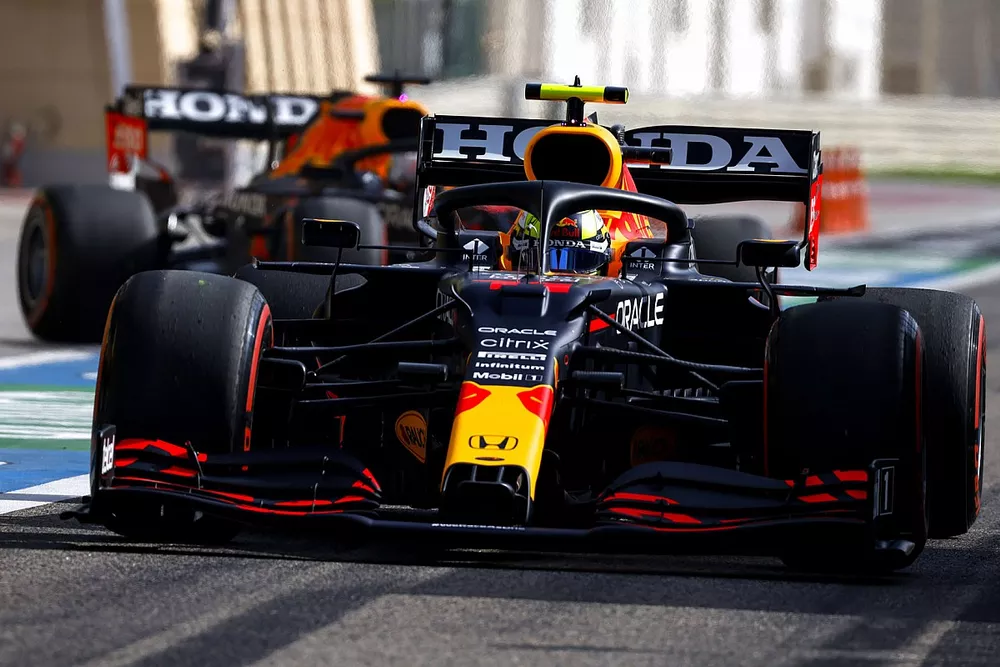 Sergio Perez, Red Bull Racing RB16B, Max Verstappen, Red Bull Racing RB16B, out of the garage