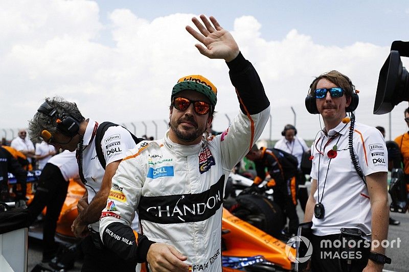 Fernando Alonso, McLaren, on the grid