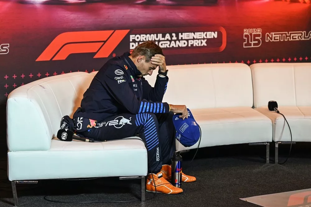 Max Verstappen, Red Bull Racing, 2e, en conférence de presse