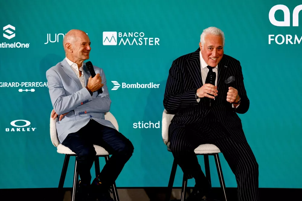 Adrian Newey et Lawrence Stroll, propriétaire d'Aston Martin F1 Team