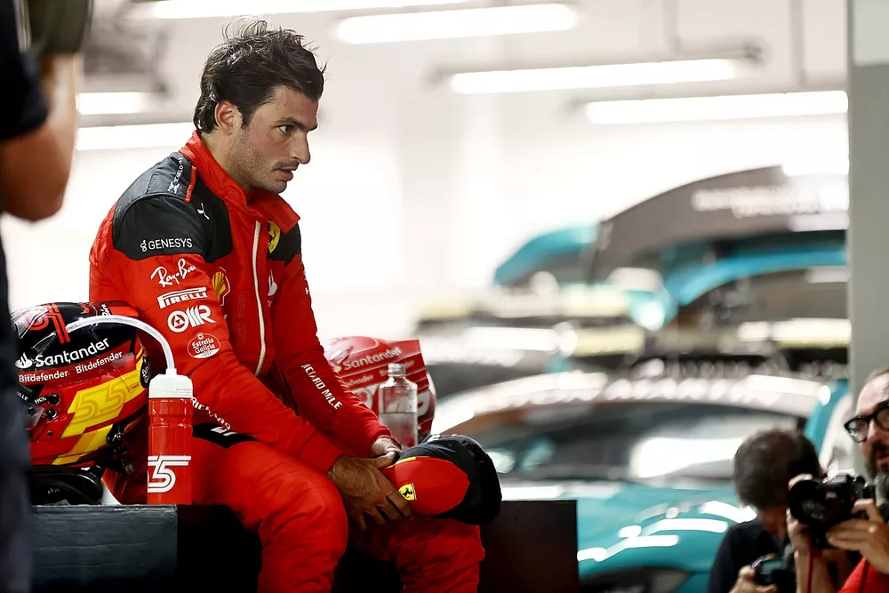Pole man Carlos Sainz, Scuderia Ferrari, in Parc Ferme after Qualifying