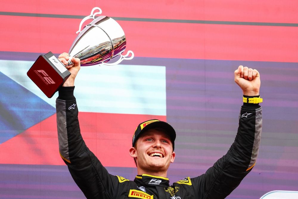 Podium: second placed Roman Stanek, Invicta Racing