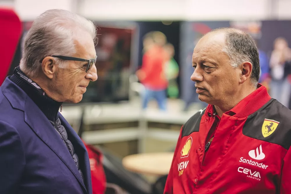 Piero Ferrari, Frederic Vasseur, Team Principal and General Manager, Scuderia Ferrari