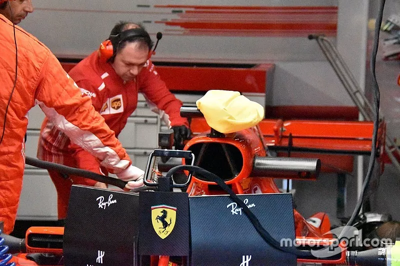 La Ferrari SF71H avec la cam&eacute;ra couverte