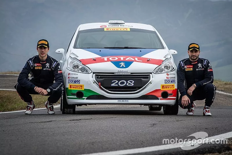 Nicol&ograve; Gonella e Tommaso Ciuffi con la Peugeot 208 R2B, Peugeot Sport Italia