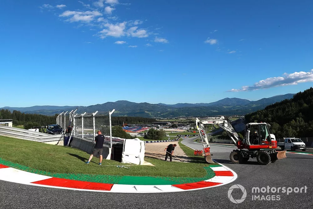 Les travaux au virage 3 du Red Bull Ring