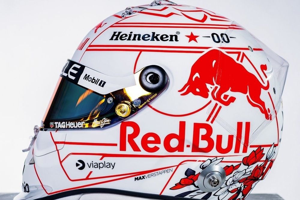 Casco de Max Verstappen para el GP de Jap&oacute;n