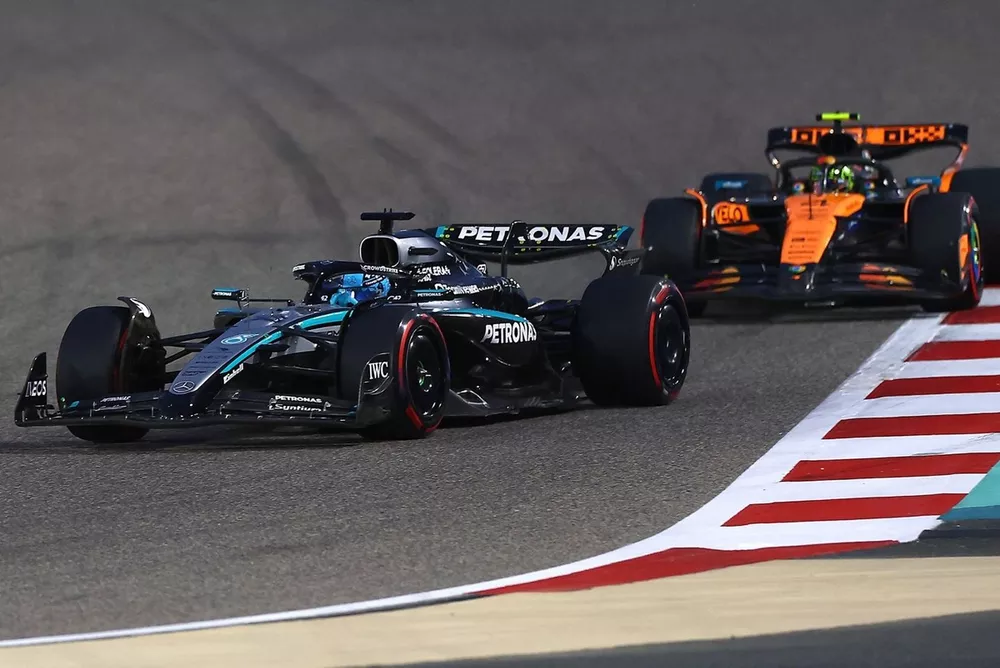 Lando Norris, McLaren, George Russell, Mercedes