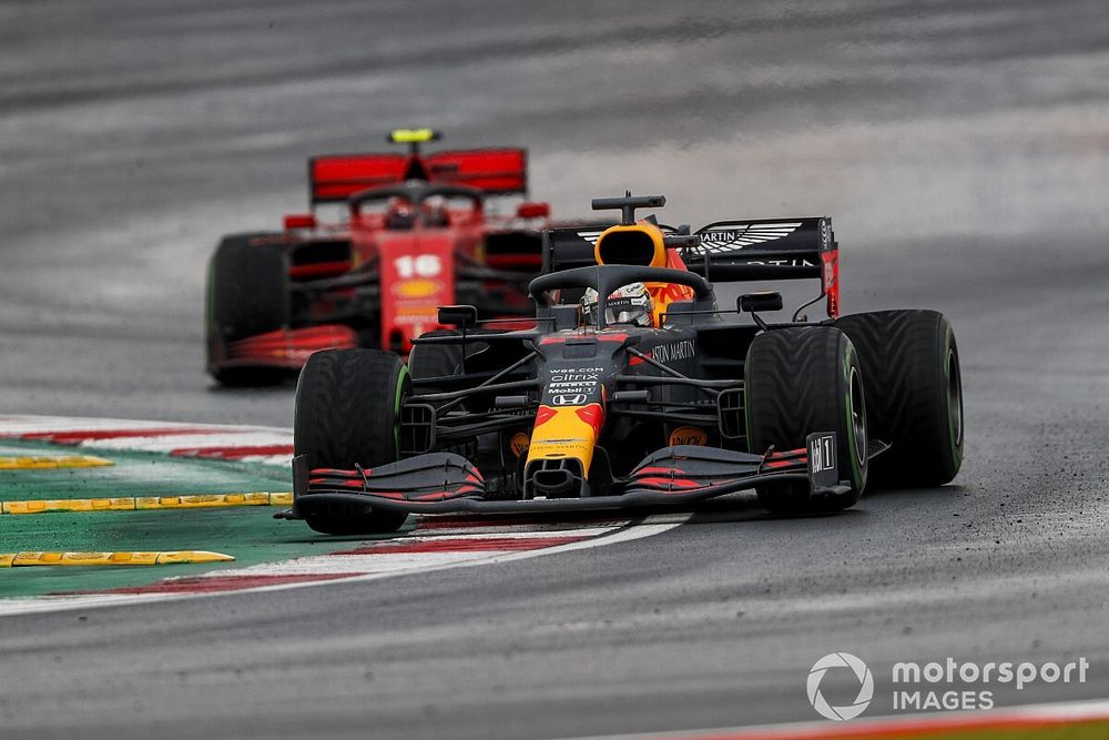 Max Verstappen, Red Bull Racing RB16, Charles Leclerc, Ferrari SF1000